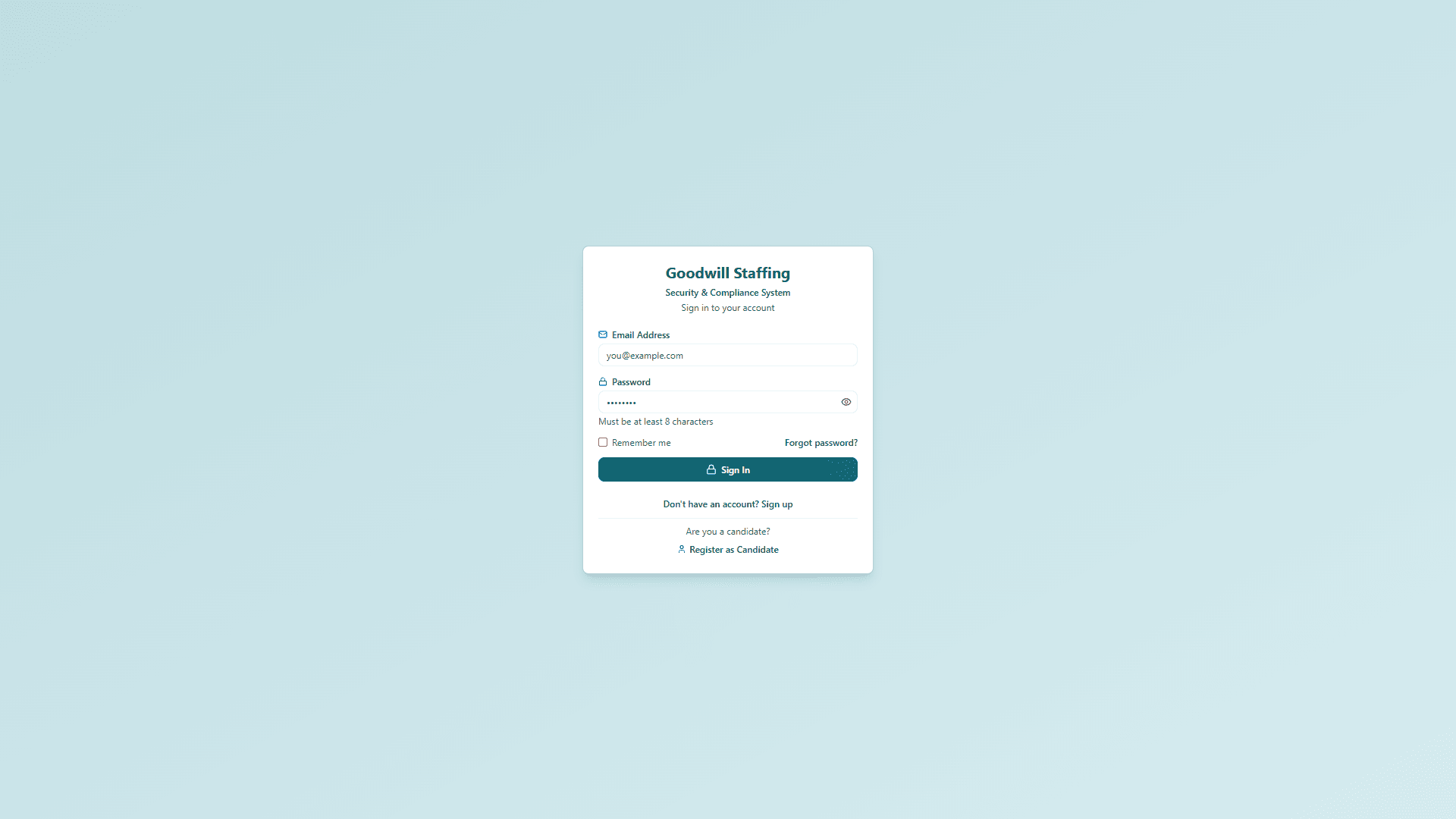 Goodwill Staffing Compliance Tracker